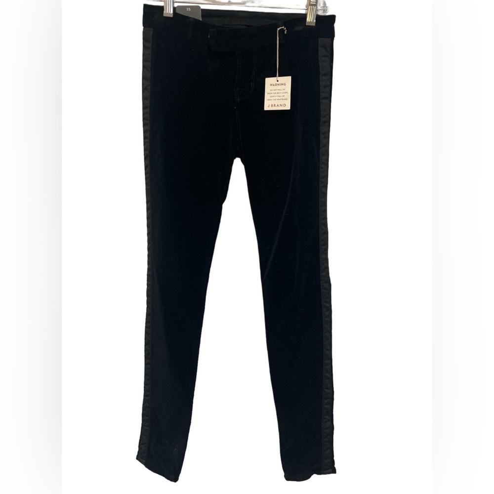 J Brand Katharine Velvet Tuxedo Stripe Pants